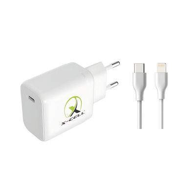 Carregador de Celular Parede com 1 Porta USB-C 40W GaN Bivolt Cabo Ligthning Branco X-Cell - XC-UR93-B