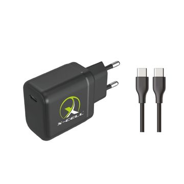 Carregador de Celular Parede com 1 Porta USB-C 40W GaN Bivolt Cabo Type-C Preto X-Cell - XC-UR92-P