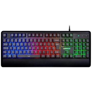 Teclado USB Gamer Warrior Preto Led Rainbow Clancy - TC315 - Vendido Unitário