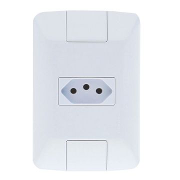 Tomada 2 Pinos + Terra 10A Aria com Espelho 4x2 Tramontina Branco - 57241/010 - 133298