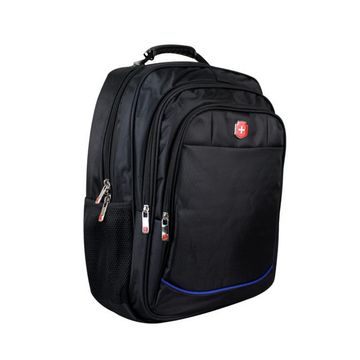 Mochila para Notebook 18 Polegadas Preto e Azul Cabo de Aço Yins Brasil - SL04001