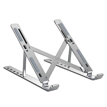 Base para Notebook até 17 polegadas Prata Ergonômico Regulável de Alumínio Hoopson - BPN-009H