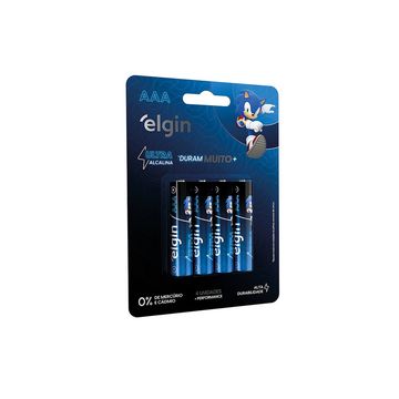 Pilha Ultra Alcalina AAA Elgin - 82435 - Blister com 4 Pilhas