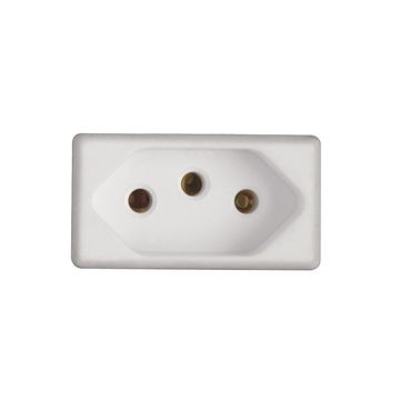 Tomada Módulo 2 Pinos + Terra 20A Tramontina Liz, Lux2, Giz, Tablet, Lizflex, Plastibox e Conduletes Branco - 57115/032