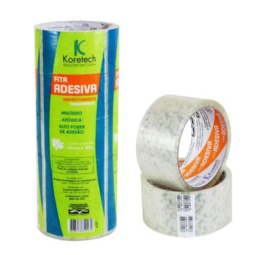 Fita Empacotamento Transparente 45mm x 40 Metros Koretech - Pacote com 5 Unidades - 12.10.4.0046