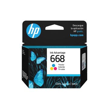 Cartucho de Tinta HP 668 TriColor Original - 7FP36VL - 120 páginas para 2975