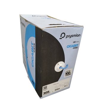 Cabo de Rede 24AWG Prysmian Cat.6 LSZH 4 Pares Azul - 47984152 - Caixa com 305 Metros 100% Cobre Homologado ANATEL