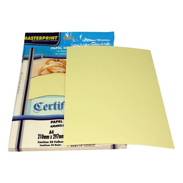 Papel Premium Amarelo A4 50 Folhas 180 Gramas Masterprint - 302070010