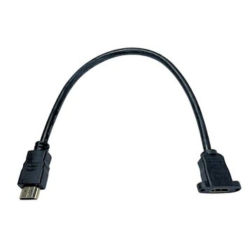 Cabo HDMI Macho x Fêmea 2.0 4K 19 Pinos 0,25 cm Seccon - HL-HD033-FM-001 - com Aleta para fixação em Painel