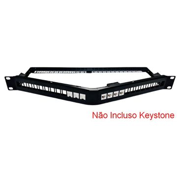 Patch Panel 24 Portas Angular 1U 19 Polegadas Cat.5E/6 SecLan - WT-2548-UTP-N - Descarregado