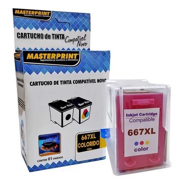 Cartucho de Tinta HP 667XL Color Masterprint 200010098 - para 1275, 2374, 2375, 2376, 2775, 2776, 6475, 6476