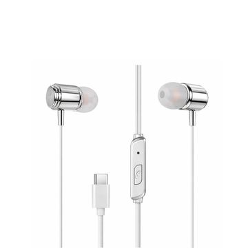 Fone de Ouvido Auricular com Microfone com Plug USB-C Branco  X-Cell - XC-F-27