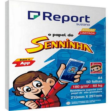 Papel A4 Branco Senninha Report Caixa com 25 Resmas 50 Folhas 180 Gramas - 51011076