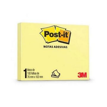 Bloco de Notas Adesivo 76X102mm com 1 Bloco de 100 Folhas Amarelo - Post-it - 3M - HB004088132-SINOP-03