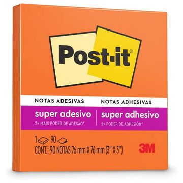 Bloco de Notas Adesivo 76X76mm com 1 Bloco de 90 Folhas Laranja Vit - Post-it - 3M - HB004389316-SINOP-03