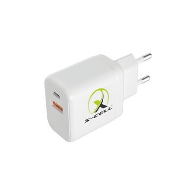 Carregador de Celular Parede com 2 Portas USB-A/USB-C 3.0A 40W GaN Bivolt Branco  X-Cell - XC-UR98-B-SINOP-03