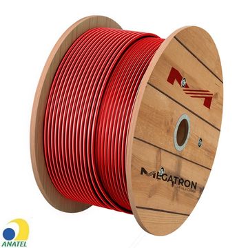 Cabo de Rede 23AWG Megatron Cat.6 LSZH 4 Pares Vermelho 2730 Rolo com 305 Metros - 100% Cobre Homologado ANATEL-SINOP-03