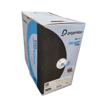 Cabo de Rede 24AWG Prysmian Cat.6 CMX 4 Pares Azul - 47980011 - Caixa com 305 Metros 100% Cobre Homologado ANATEL-SINOP-03