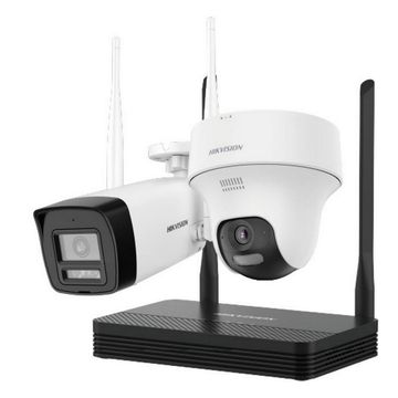 Kit NVS WiFi com 1 Câmera Bullet 2MP 1 Câmera Dome 2MP Hikvision - NKS422W02H-SINOP-03