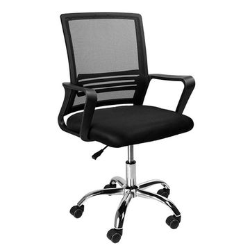 Cadeira Giratória com Braço Estofada Tela Mesh Preto Office Go Star- COGS10P-SINOP-03