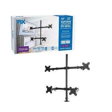 Suporte para Monitor Quadruplo Articulado 10 à 32 Polegadas PIX - 079-0083-SINOP-03