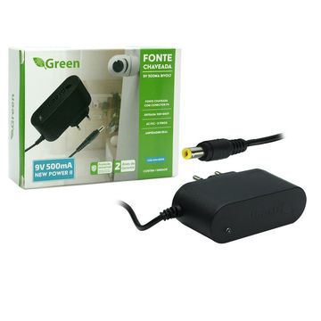 Fonte Chaveada 9V 500MA Bivolt 5,5MM x 2,1MM Green - 044-6000-SINOP-03