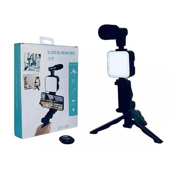 Kit de Gravação Com Tripé Luz e Microfone para Smartphone X-cell - Ay-49-SINOP-03