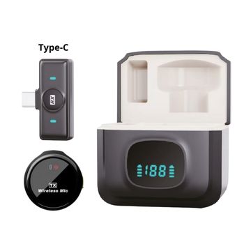 Microfone de Lapela sem Fio para Smartphone Type-C Preto - XC-ML-13-SINOP-03