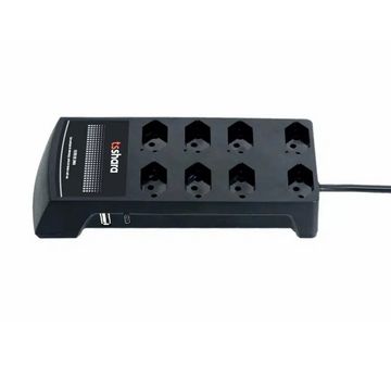 Filtro de Linha TS Shara com 8 Tomadas 3 Pinos 10A Preto Anti-Raio + USB Tipo A e C - 632-SINOP-03