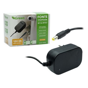 Fonte Chaveada 12V 2A Bivolt  Plug 5,5MM x 2,1MM Green - 044-6202-SINOP-03