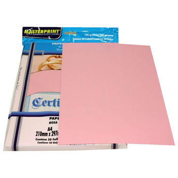 Papel Premium Diplomata Rosa A4 50 Folhas 180 Gramas Masterprint - 302070013-SINOP-03