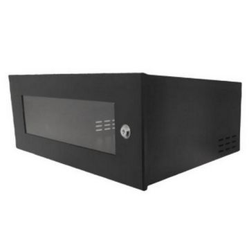 Mini-Rack Parede 5U x 300mm 19POL Preto Economic Fibra Metal - MRE5X300-SINOP-03