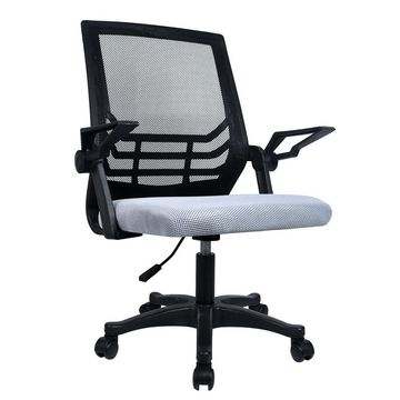 Cadeira Giratória com Braço Estofada Tela Mesh Preto|Cinza Office - LC1-SINOP-03