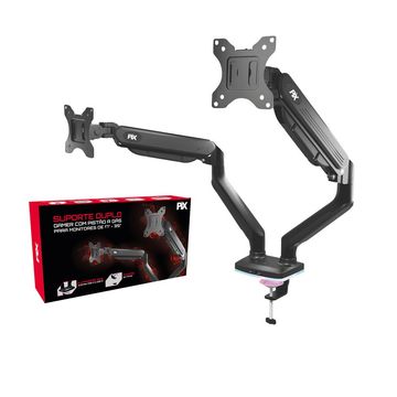 Suporte Gamer para Monitor Duplo  Articulado 17 à 35 Polegadas com Ajuste de Altura e Pistão a Gás PIX - 079-0112-SINOP-03