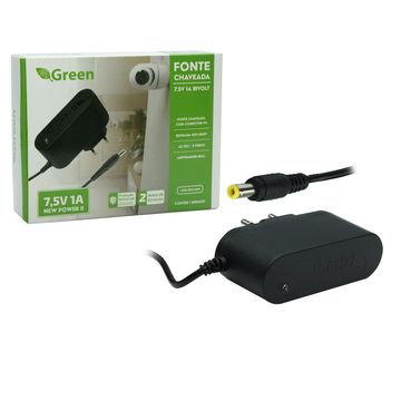Fonte Chaveada 7.5V 1A Plug 5,5mm x 2,1mm Bivolt - PLUG Green - 044-6101-SINOP-03