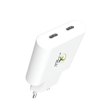 Carregador Turbo GaN Duas Porta Type-C 45W Branco - XC-UR99-SINOP-03