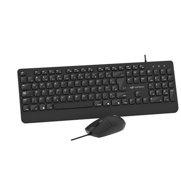 Kit Teclado + Mouse com Fio C3Tech 1200dpi Preto - KT-150BK