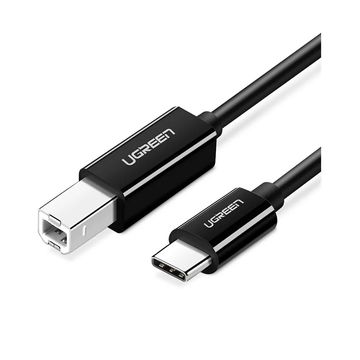 Cabo USB Type-C - USB B-Macho 1,0 Metros 2.0 Preto Ugreen - 80811
