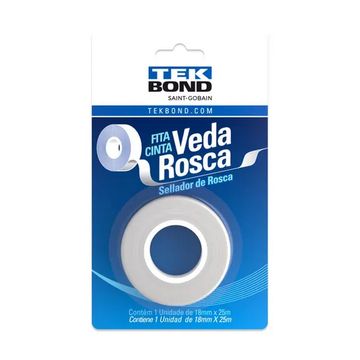 Fita Veda Rosca 18 mm x 25m Tekbond - 17000004607 - Unitário