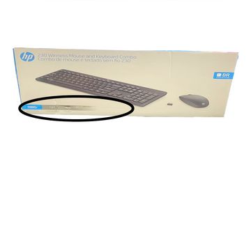 Kit Teclado + Mouse sem Fio HP 1600dpi Preto - 18H24AA CX AVARIADA