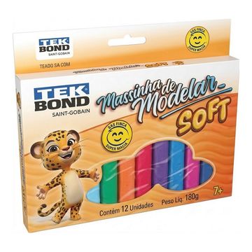 Massa de Modelar Soft com 12 Cores 180 Gramas - Tekbond - 17000020642