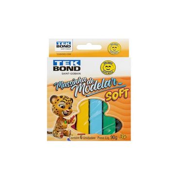 Massa de Modelar Soft com 6 Cores 90 Gramas - Tekbond - 17000020643