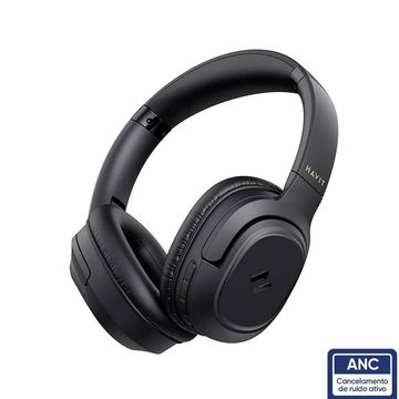 Fone de Ouvido Headset Bluetooth com Microfone Preto Havit H612BT Pro - Conta com a Tecnologia de Cancelamento Ativo de Ruido ANC