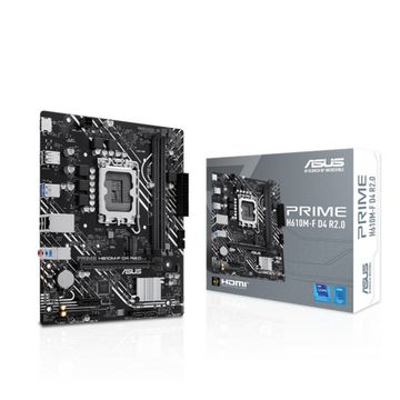 Placa Mãe Asus Prime H610M-F D4 R2.0 para Intel LGA-1700 Memória DDR4 Som Vídeo e Rede