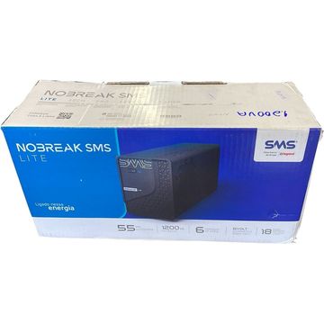 No-Break SMS Lite 1.2 KVA Entrada Bivolt e Saída 115V 2 Bateria - 29205 CAIXA AVARIADA