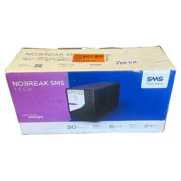 No-Break SMS Tech 700VA Entrada Bivolt e Saída 115V 1 Bateria - 29301 CAIXA AVARIADA