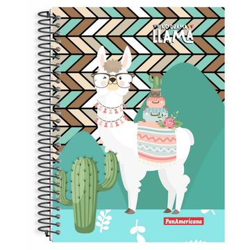 Caderno Universitário Capa Dura Espiral 1 Matéria 96 Fls 200x275 No Drama Llama - Unitário - Panamericana - 5616D