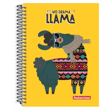 Caderno Universitário Capa Dura Espiral 1 Matéria 96 Fls 200x275 No Drama Llama - Unitário - Panamericana - 5616E