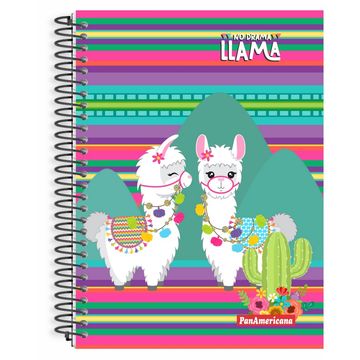 Caderno Universitário Capa Dura Espiral 1 Matéria 96 Fls 200x275 No Drama Llama - Unitário - Panamericana - 5616G