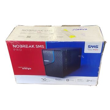 No-Break SMS Pro 1.5 KVA Entrada Bivolt e Saída Bivolt 2 Baterias - 29401 - com Conexão para Bateria Externa CAIXA AVARIADA